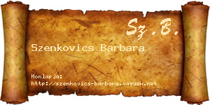 Szenkovics Barbara névjegykártya
